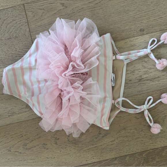 Shade Critters BEACH BUNNY tutu one piece swimsuit pink white 2T - Picture 4 of 5